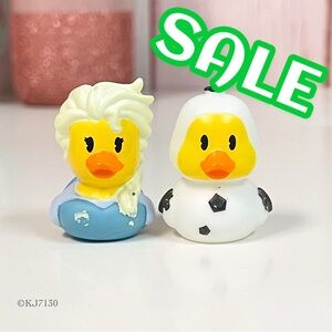 Duckalooz Disney Elsa & Olaf Rubber Duck Duckie Jeep Ducking Set X2 NWOT